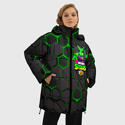 Куртка зимняя женская Brawl Stars Virus 8-Bit, цвет: 3D-черный — фото 2