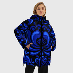 Куртка зимняя женская Гжель узоры, цвет: 3D-светло-серый — фото 2