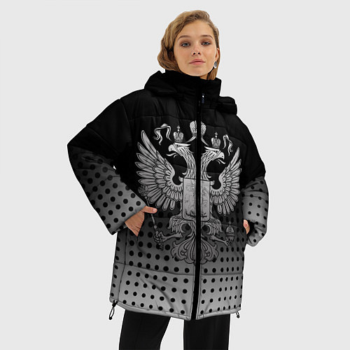 Женская зимняя куртка Герб / 3D-Светло-серый – фото 3