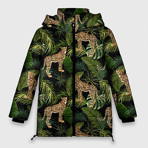 Женская зимняя куртка Versace Леопарды / 3D-Красный – фото 1