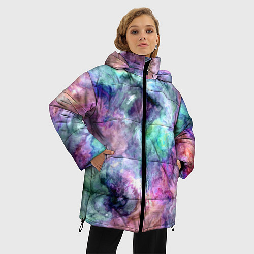 Женская зимняя куртка Color splashes / 3D-Черный – фото 3