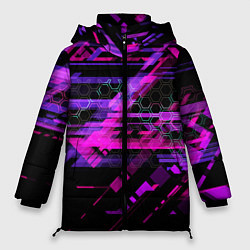 Куртка зимняя женская Техно абстракция, цвет: 3D-черный