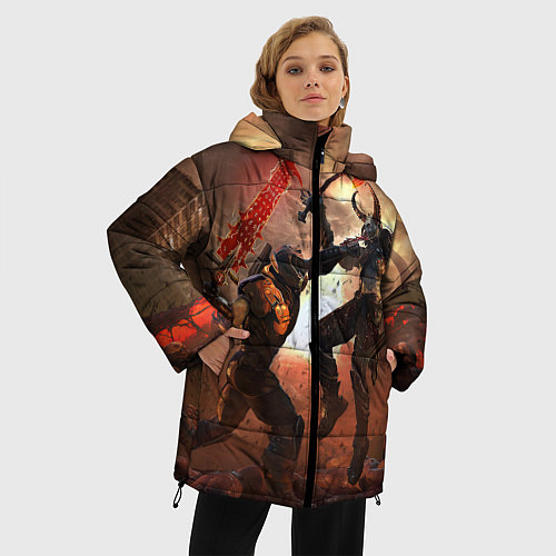 Женская зимняя куртка Doom Eternal / 3D-Черный – фото 3
