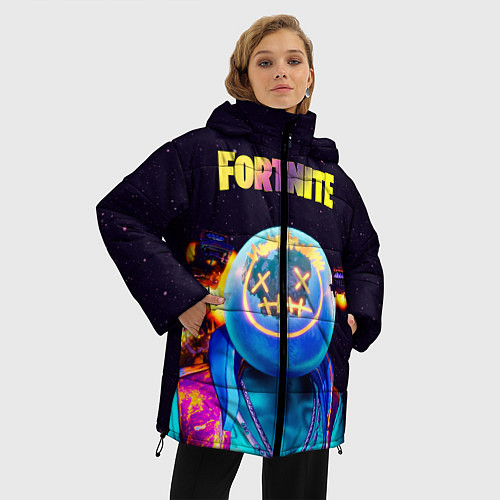 Женская зимняя куртка Astro Jack Fortnite / 3D-Черный – фото 3