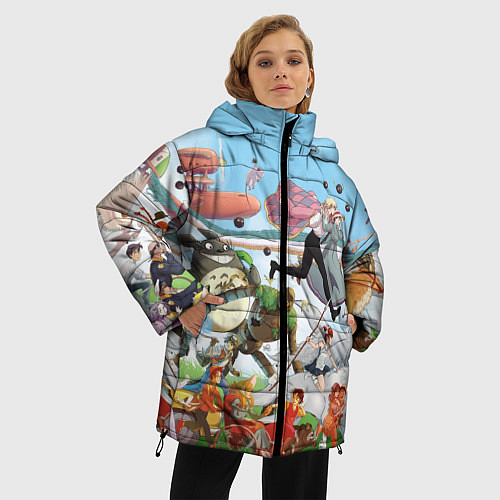 Женская зимняя куртка Studio Ghibli / 3D-Черный – фото 3