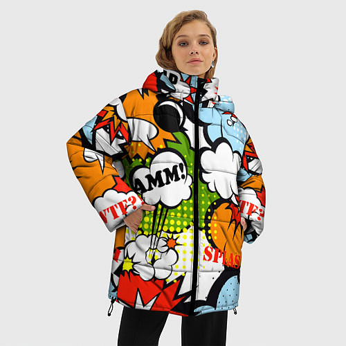 Женская зимняя куртка COMICS ART / 3D-Красный – фото 3