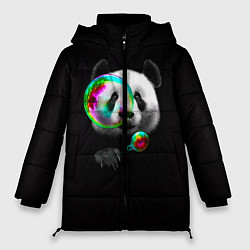 Женская зимняя куртка Панда и мыльный пузырь
