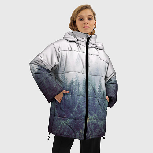 Женская зимняя куртка Сибирский лес / 3D-Черный – фото 3