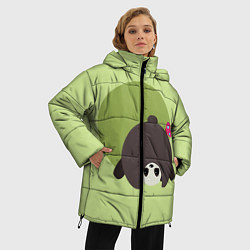 Куртка зимняя женская Прикольная панда с бабочкой, цвет: 3D-черный — фото 2