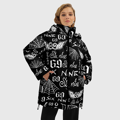 Женская зимняя куртка 6IX9INE ТАТУИРОВКИ / 3D-Черный – фото 3