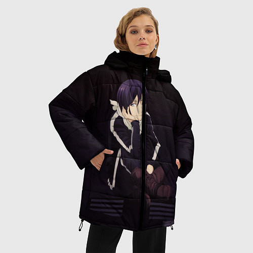 Женская зимняя куртка Ято Бездомный Бог / 3D-Черный – фото 3