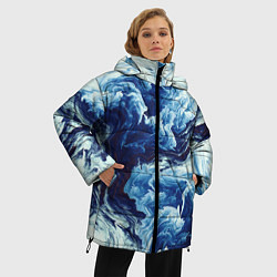 Куртка зимняя женская Абстракция смешивание разводы, цвет: 3D-черный — фото 2