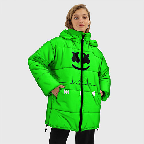 Женская зимняя куртка Marshmello / 3D-Черный – фото 3