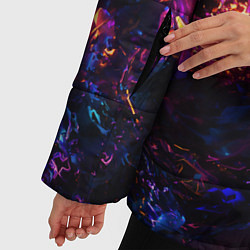 Куртка зимняя женская ФРАКТАЛЬНЫЙ НЕОН, цвет: 3D-черный — фото 2