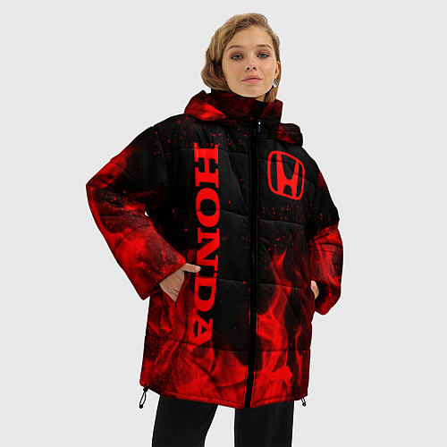 Женская зимняя куртка HONDA / 3D-Черный – фото 3