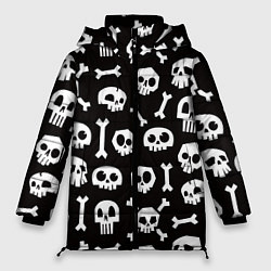Куртка зимняя женская Черепушки, цвет: 3D-черный