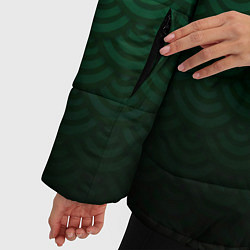 Куртка зимняя женская Узор зеленая чешуя дракон, цвет: 3D-красный — фото 2