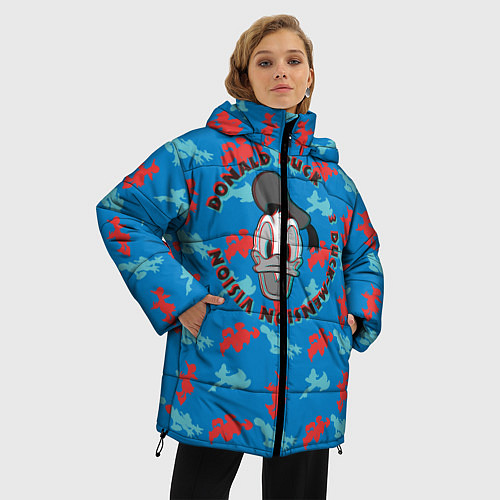 Женская зимняя куртка Дональд Дак / 3D-Черный – фото 3
