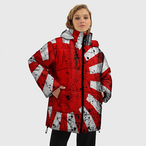 Женская зимняя куртка ЯПОНСКИЙ ФЛАГ / 3D-Черный – фото 3
