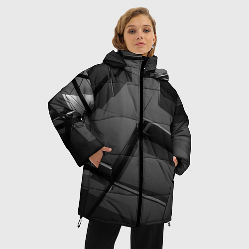 Женская зимняя куртка ПЛИТЫ 3D / 3D-Черный – фото 3