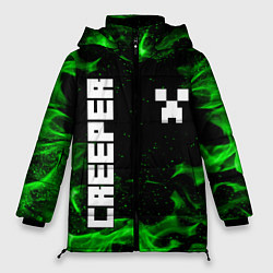 Куртка зимняя женская MINECRAFT CREEPER, цвет: 3D-черный