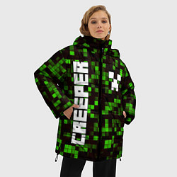 Куртка зимняя женская MINECRAFT CREEPER, цвет: 3D-черный — фото 2