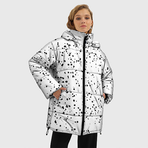 Женская зимняя куртка Точки / 3D-Черный – фото 3