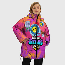 Куртка зимняя женская BRAWL STARS NANI ПАЛЬМЫ, цвет: 3D-черный — фото 2