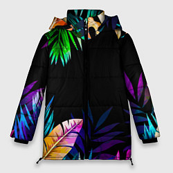Куртка зимняя женская Тропическая Ночь, цвет: 3D-черный