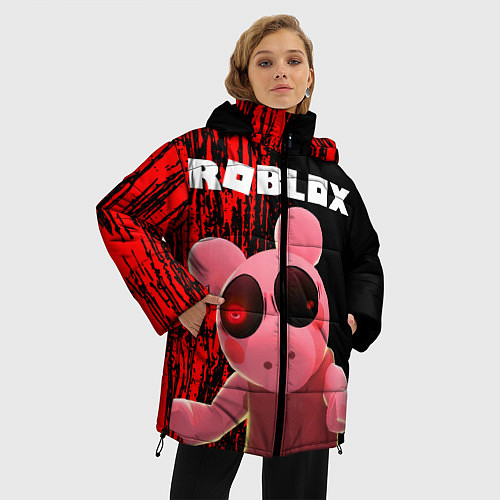 Женская зимняя куртка Roblox Piggy / 3D-Черный – фото 3