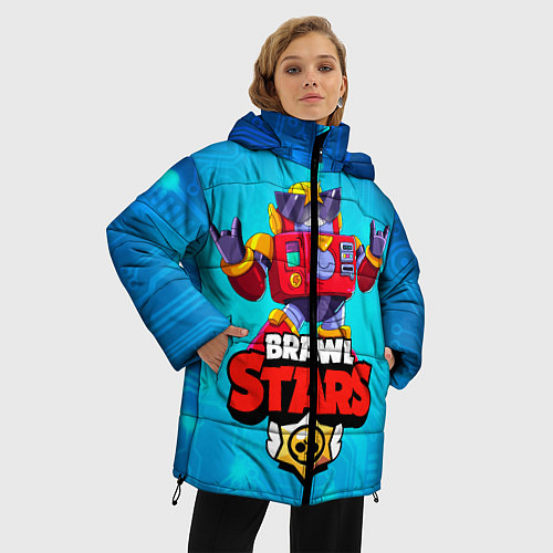 Женская зимняя куртка Вольт - Brawl Stars / 3D-Черный – фото 3
