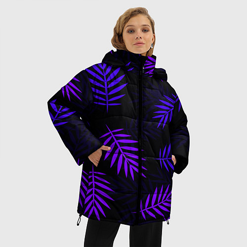 Женская зимняя куртка НЕОНОВЫЕ ТРОПИКИ / 3D-Черный – фото 3