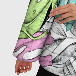 Куртка зимняя женская ТЕКСТУРА ТРОПИКИ, цвет: 3D-светло-серый — фото 2