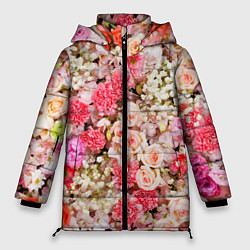 Куртка зимняя женская Розы Roses, цвет: 3D-светло-серый