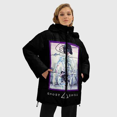 Женская зимняя куртка Призрак в доспехах / 3D-Черный – фото 3