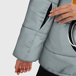 Куртка зимняя женская Космический велосипедист Z, цвет: 3D-светло-серый — фото 2