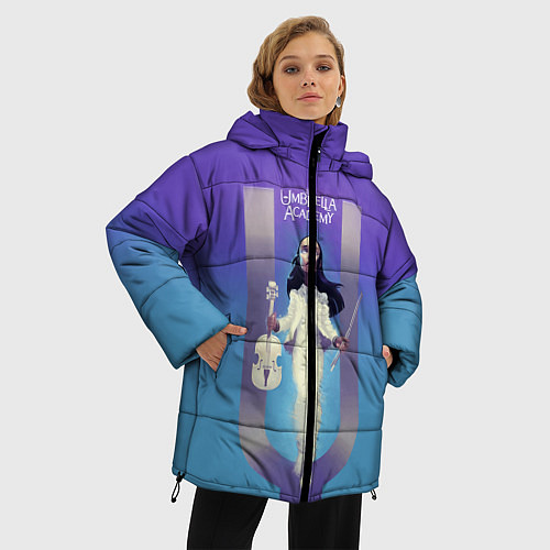 Женская зимняя куртка The umbrella academy / 3D-Черный – фото 3