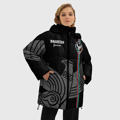 Женская зимняя куртка Dagestan forever / 3D-Черный – фото 3