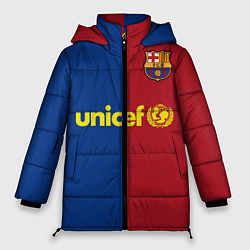Куртка зимняя женская Форма Barcelona Messi, цвет: 3D-черный
