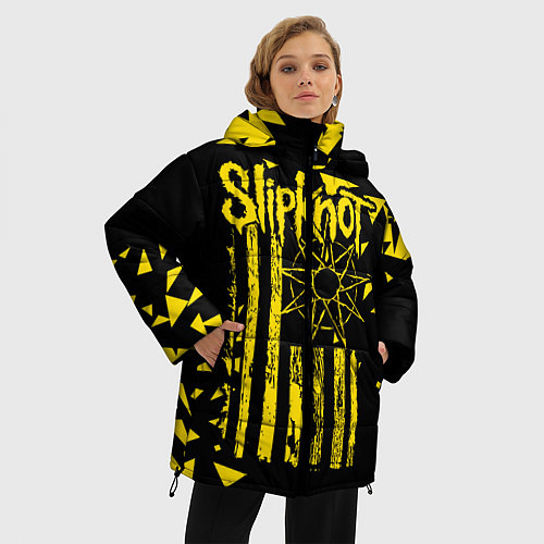 Женская зимняя куртка Slipknot / 3D-Черный – фото 3