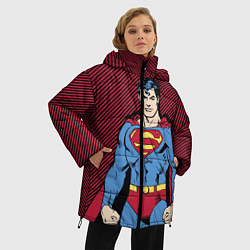 Куртка зимняя женская I am your Superman, цвет: 3D-красный — фото 2