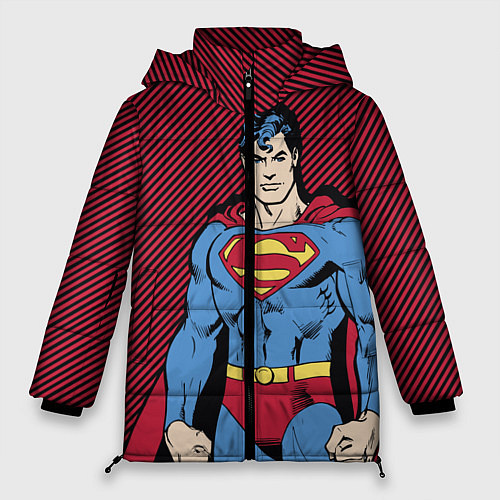 Женская зимняя куртка I am your Superman / 3D-Красный – фото 1