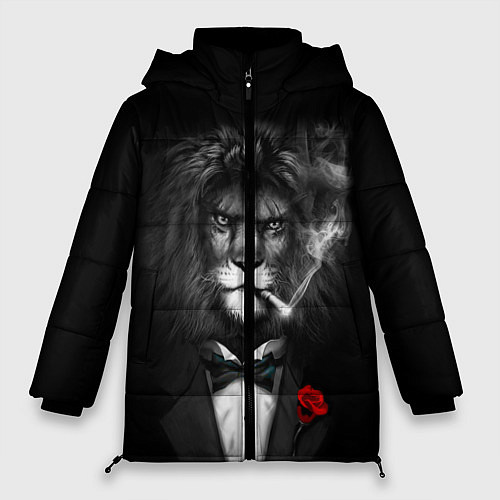 Женская зимняя куртка Брутальный Лев / 3D-Красный – фото 1