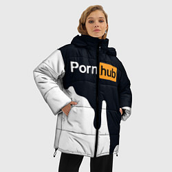 Куртка зимняя женская Pornhub, цвет: 3D-светло-серый — фото 2