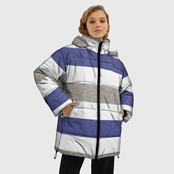 Куртка зимняя женская Полоски, цвет: 3D-черный — фото 2