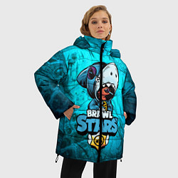 Куртка зимняя женская BRAWL STARS LEON SHARK, цвет: 3D-черный — фото 2