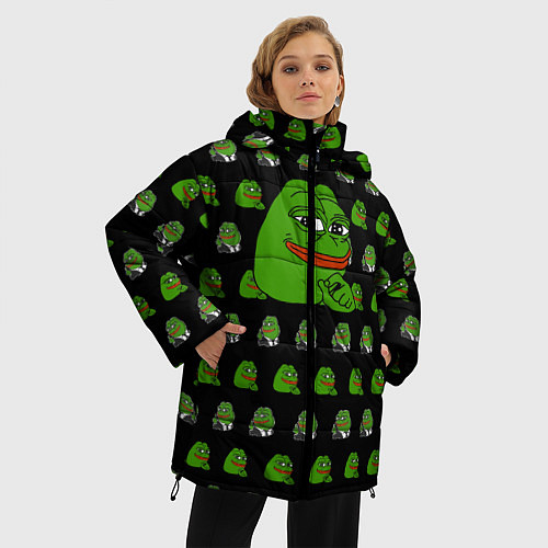 Женская зимняя куртка Frog Pepe / 3D-Черный – фото 3