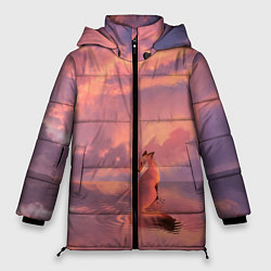 Куртка зимняя женская Лиса и небеса 2, цвет: 3D-черный