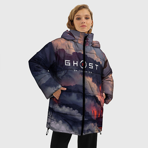 Женская зимняя куртка Ghost of Tsushima / 3D-Черный – фото 3