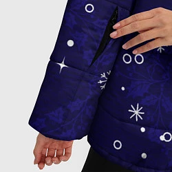Куртка зимняя женская Новогодние снежинки, цвет: 3D-светло-серый — фото 2